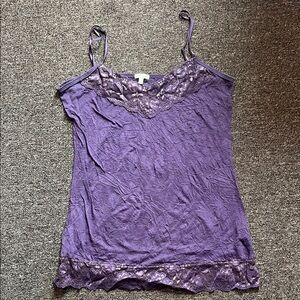 Maurices Violet Camisole with Lace Accents